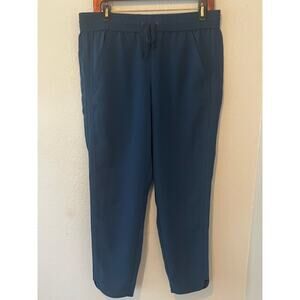 Women's Lou & Grey  Teal  Straight Leg Pants Elastic Tie w/ Pockets Waist Size M